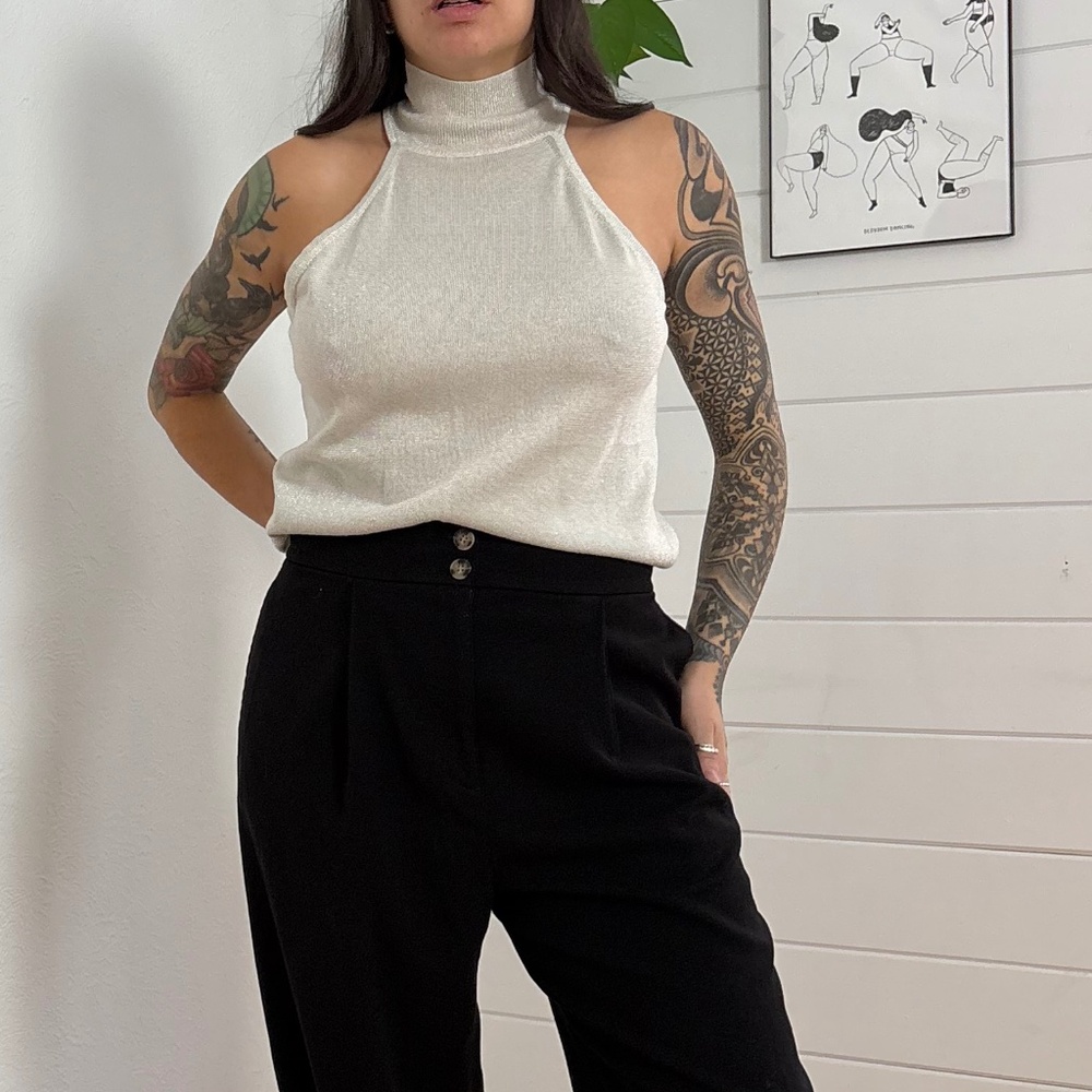 Worth NY silk blend high neck top